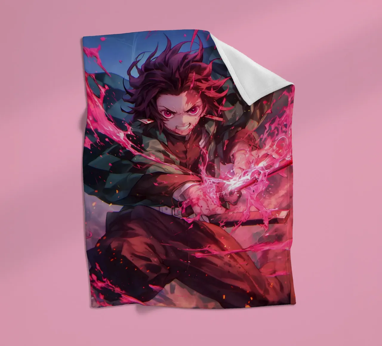 tanjiro kimetsu no yaiba coperta in pile da CreativeStudio