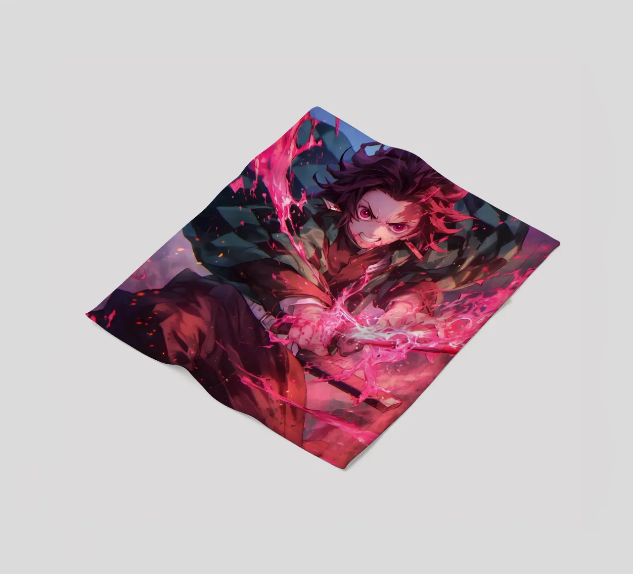 tanjiro kimetsu no yaiba coperta in pile da CreativeStudio