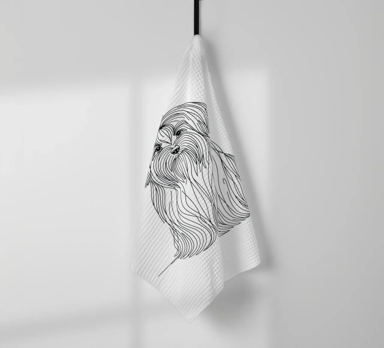 Chien havanais Dessin au trait torchon de WijdevenDesign