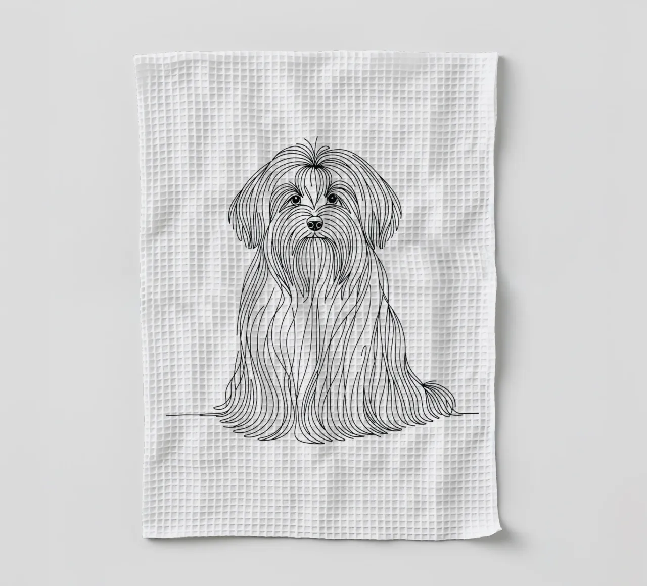 Chien havanais Dessin au trait torchon de WijdevenDesign