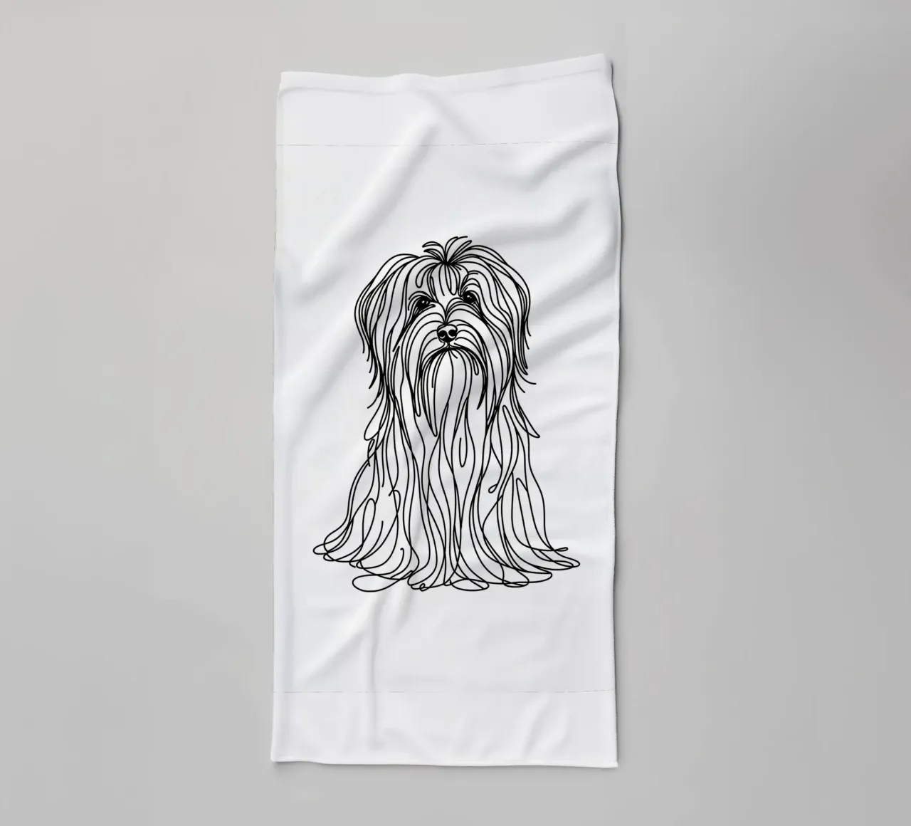 Chien havanais Dessin au trait serviette de bain de WijdevenDesign