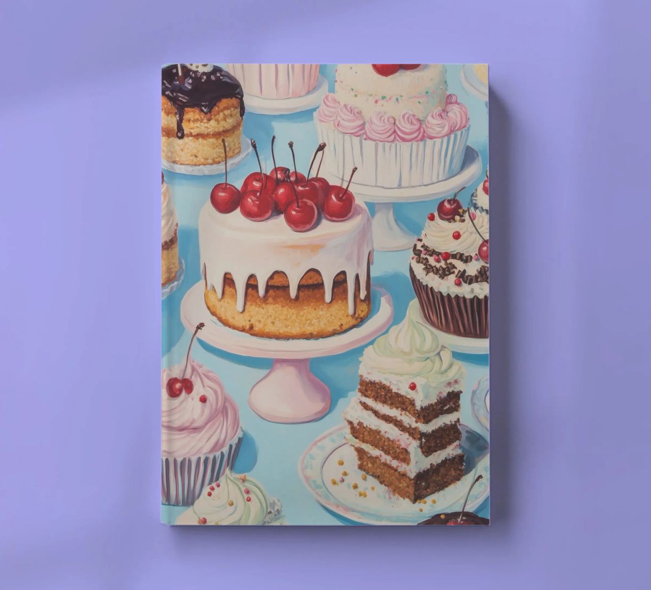 Assortment of Cakes and Cupcakes notebook by Melloi Art Print