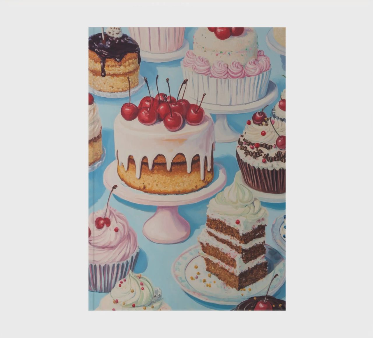 Assortment of Cakes and Cupcakes notebook by Melloi Art Print