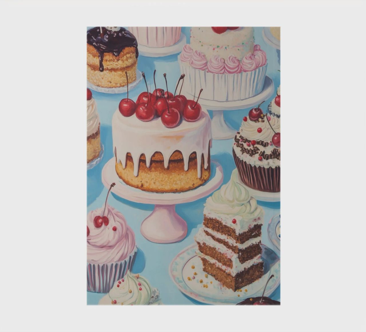 Assortment of Cakes and Cupcakes notebook by Melloi Art Print