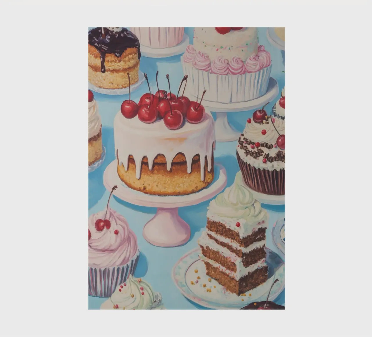 Kuchensortiment und Cupcakes Notizbuch von Melloi Art Print