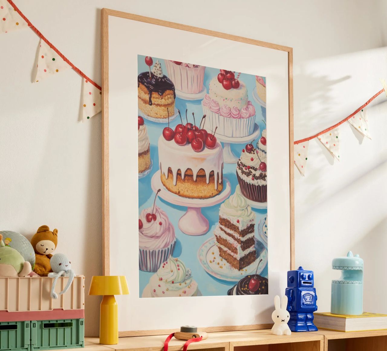 Assortment of Cakes and Cupcakes poster by Melloi Art Print