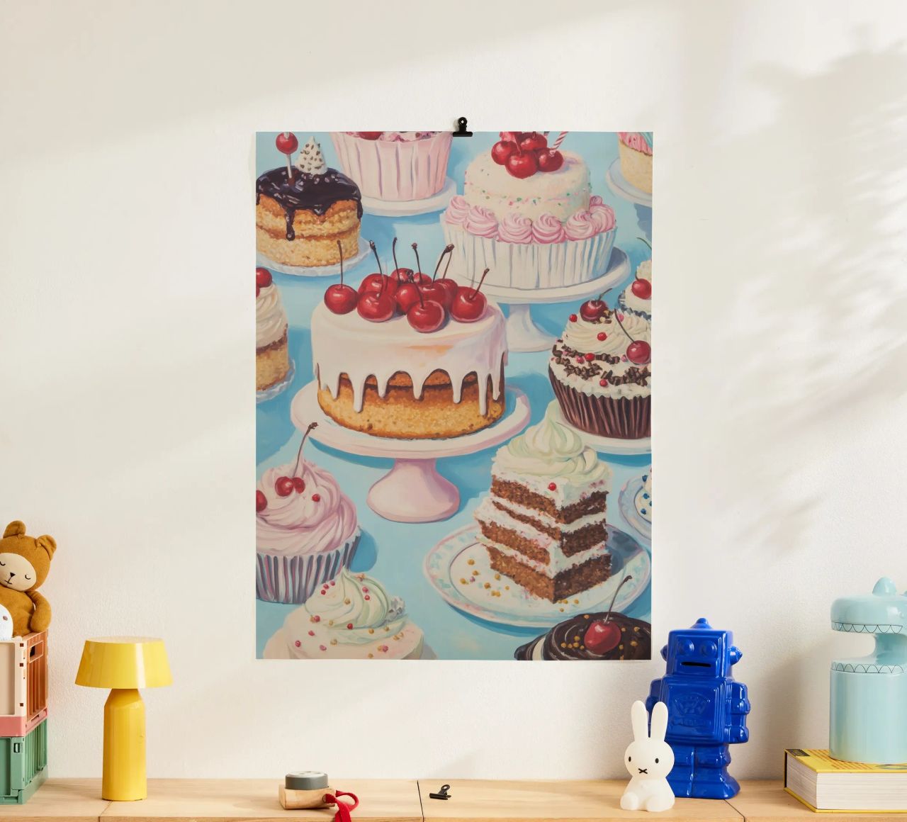 Assortment of Cakes and Cupcakes poster by Melloi Art Print