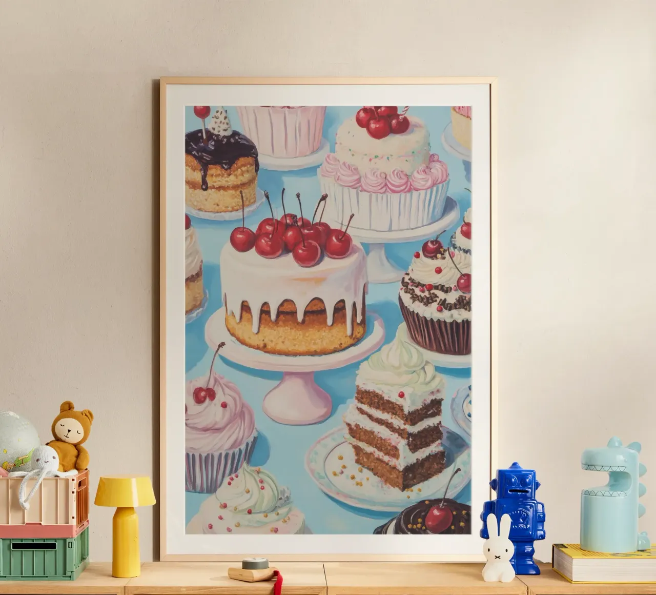 Assortimento di torte e cupcake poster da Melloi Art Print