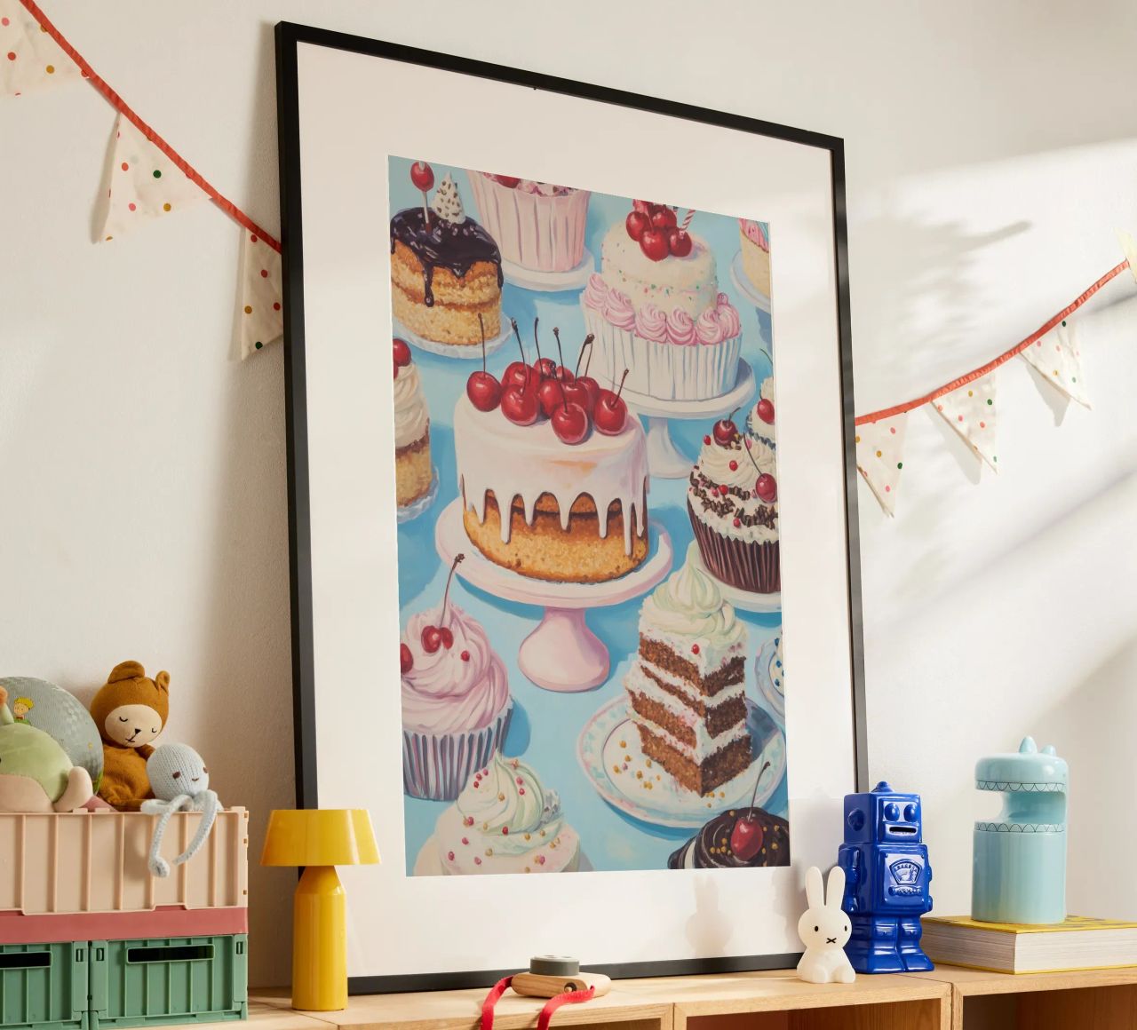 Assortment of Cakes and Cupcakes poster by Melloi Art Print
