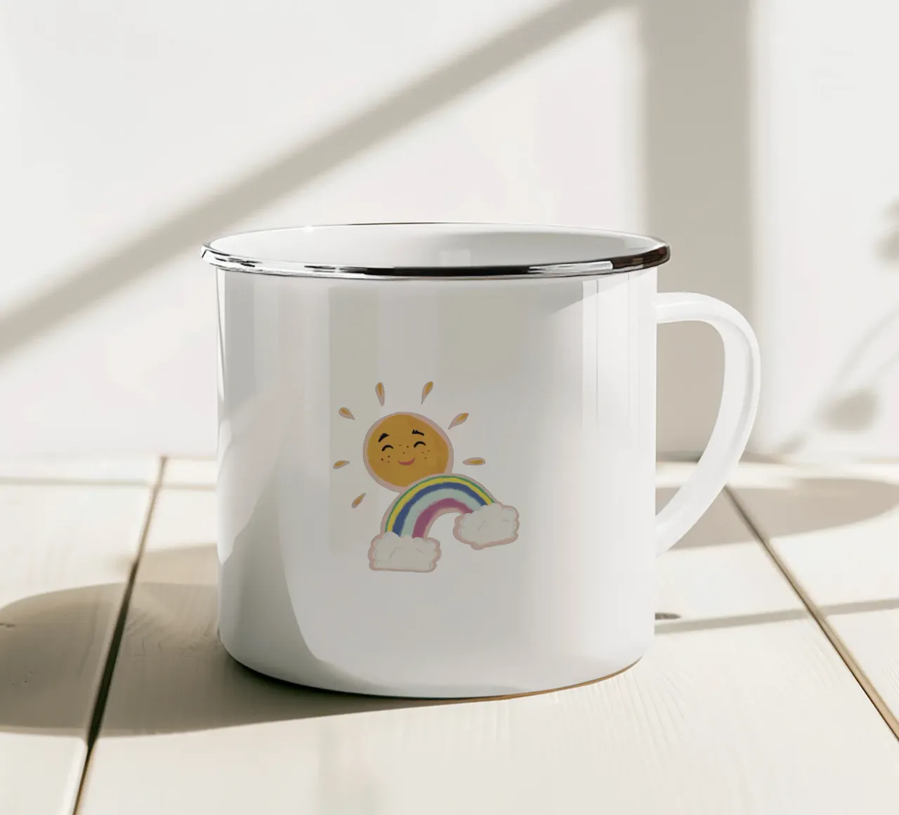 Sol solecito tazza in smalto da Beeeplan