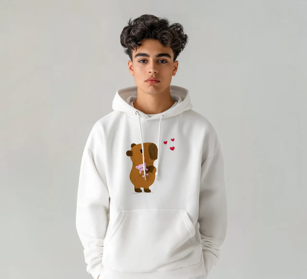 Le capybara aime l'ours en peluche sweat à capuche de julianamotzko