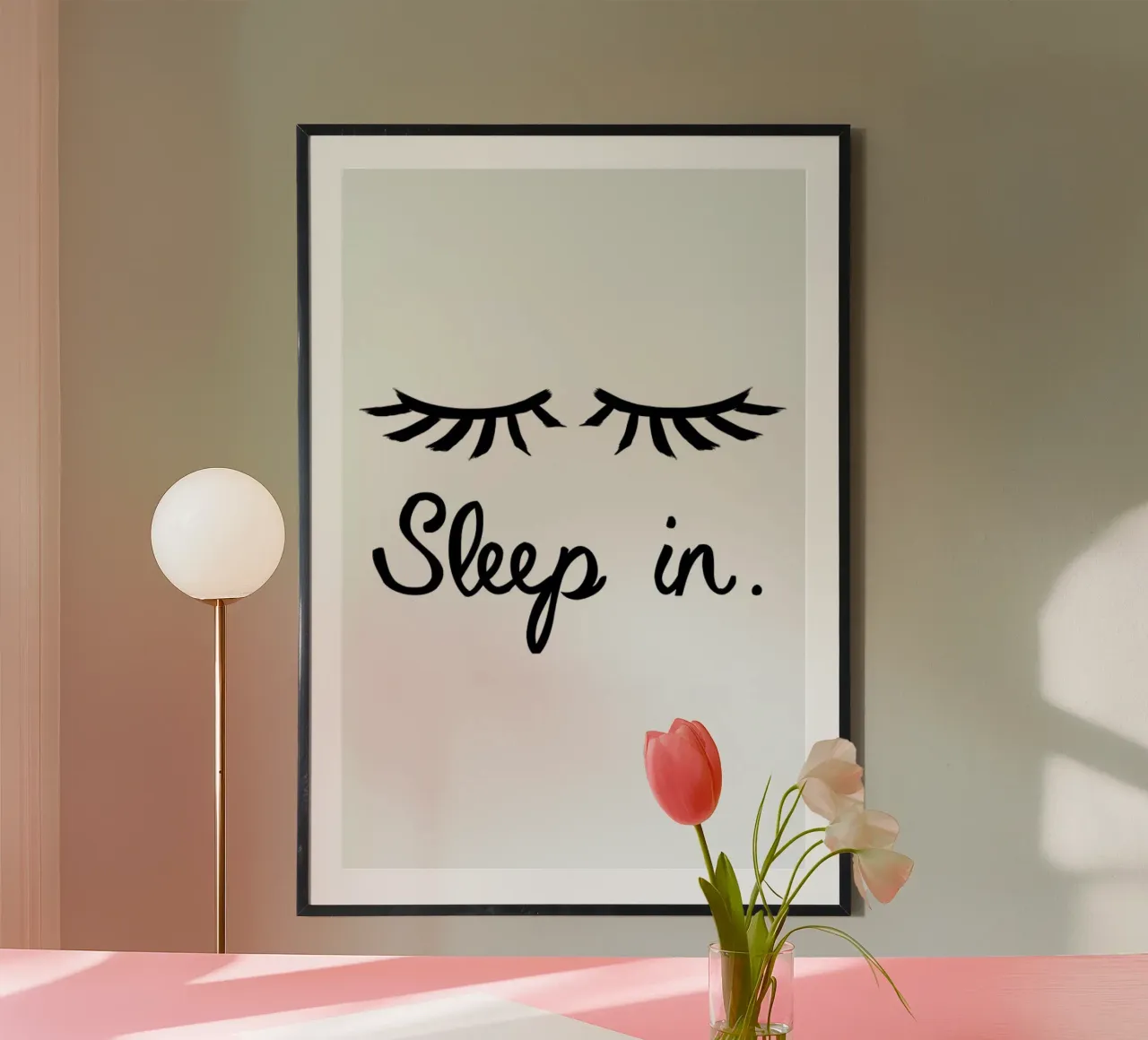 Sleep In poster con telaio in alluminio da Studio One