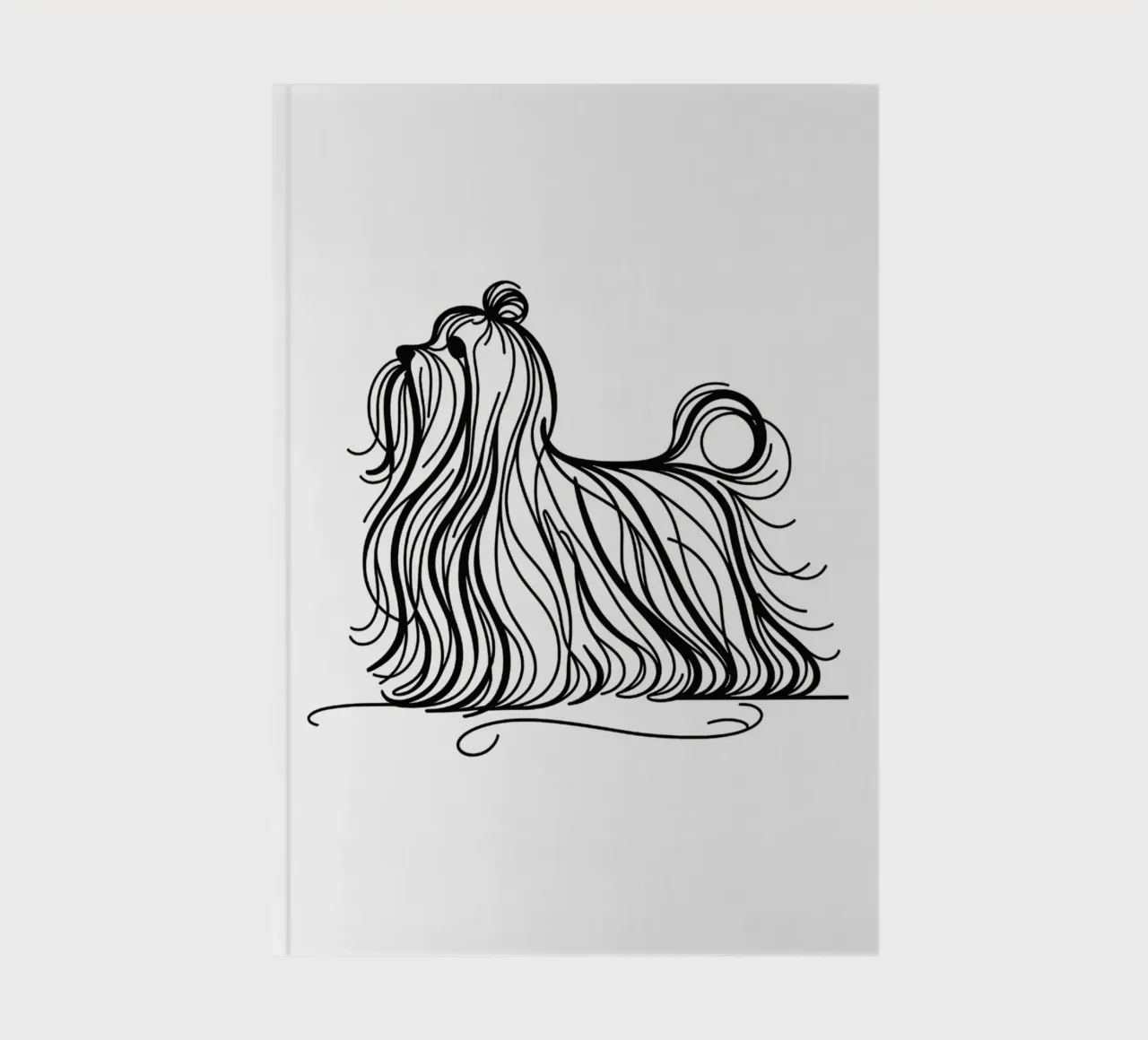 Maltese Dog Line Art Drawing notebook by WijdevenDesign