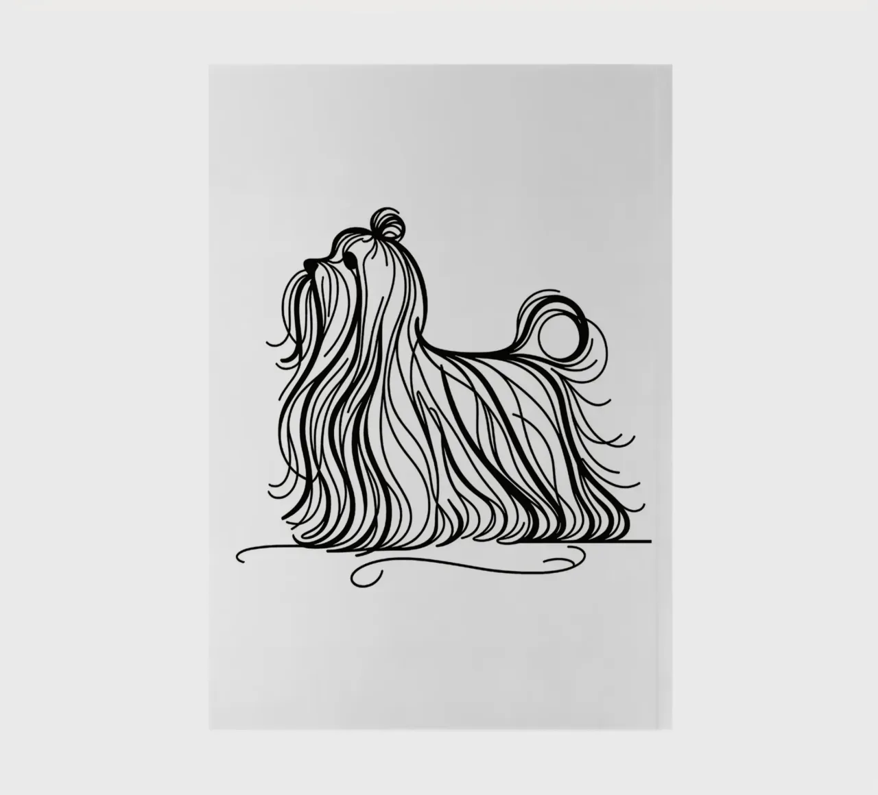 Maltese Dog Line Art Drawing notebook by WijdevenDesign