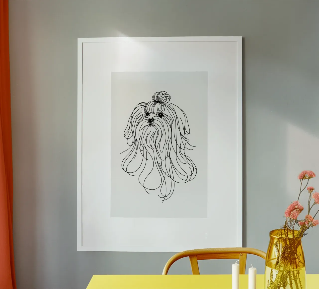 Cane maltese Disegno artistico lineare poster da WijdevenDesign