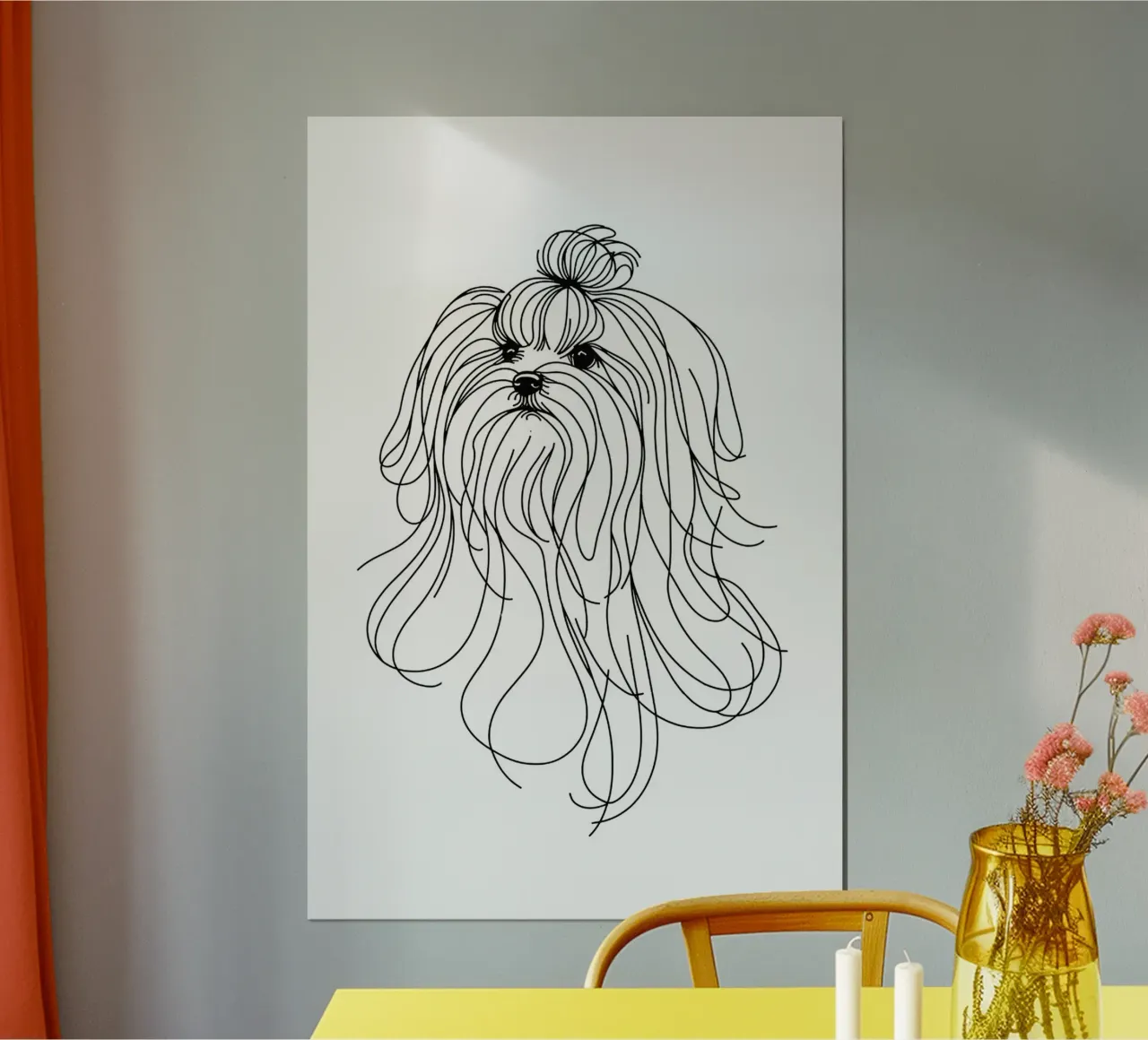 Cane maltese Disegno artistico lineare poster da WijdevenDesign