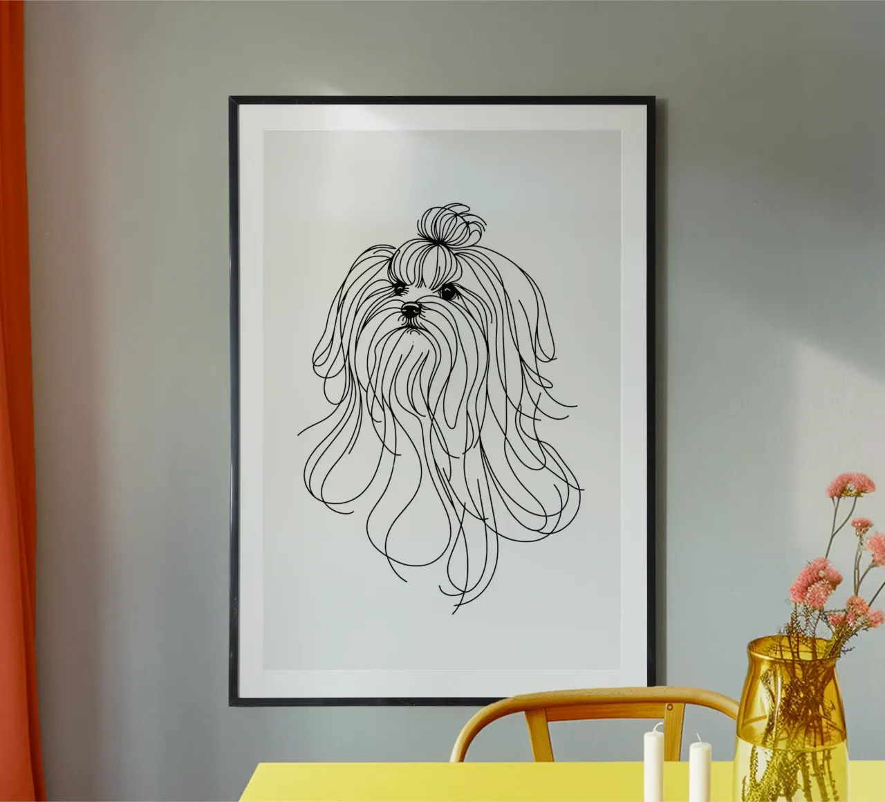 Cane maltese Disegno artistico lineare poster da WijdevenDesign