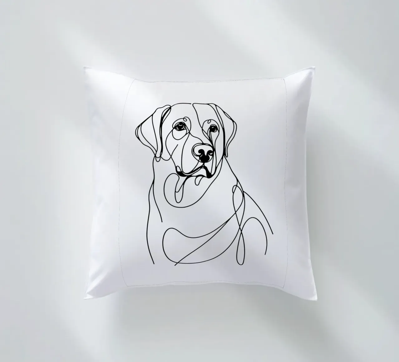 Cane Labrador Disegno artistico lineare cuscino da WijdevenDesign