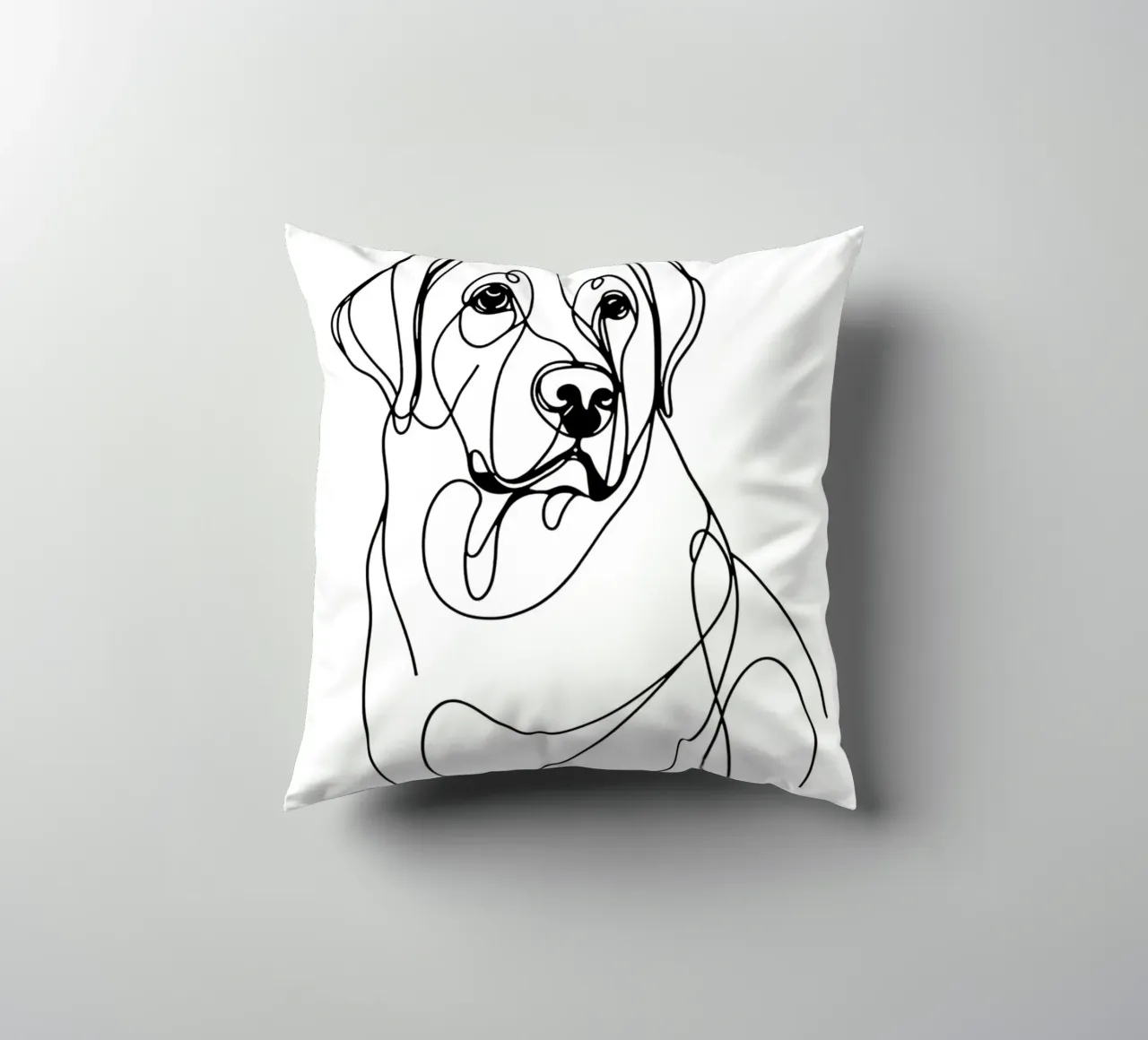Cane Labrador Disegno artistico lineare cuscino da WijdevenDesign