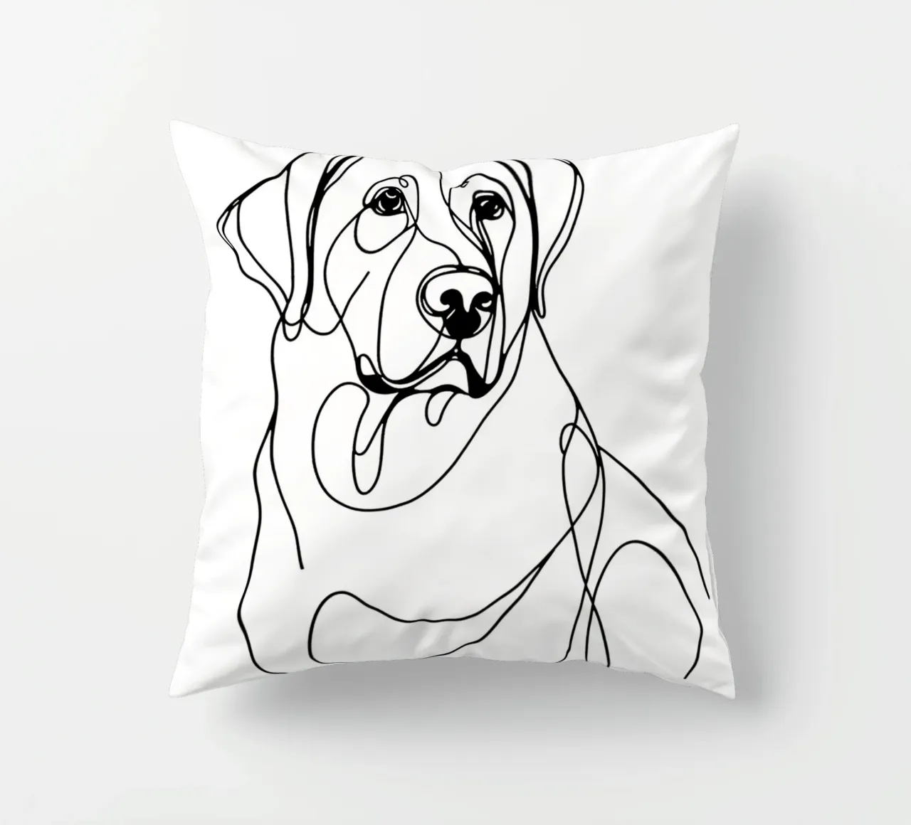 Cane Labrador Disegno artistico lineare cuscino da WijdevenDesign