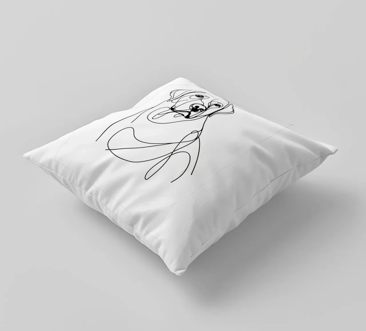 Cane Labrador Disegno artistico lineare cuscino da WijdevenDesign