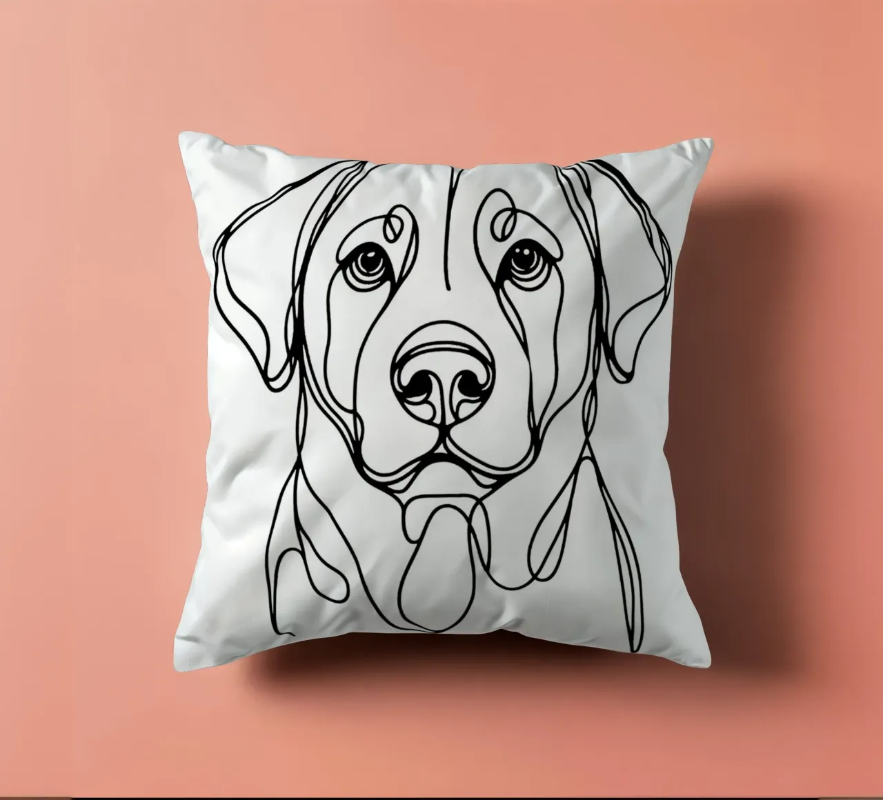 Cane Labrador Disegno artistico lineare cuscino da WijdevenDesign