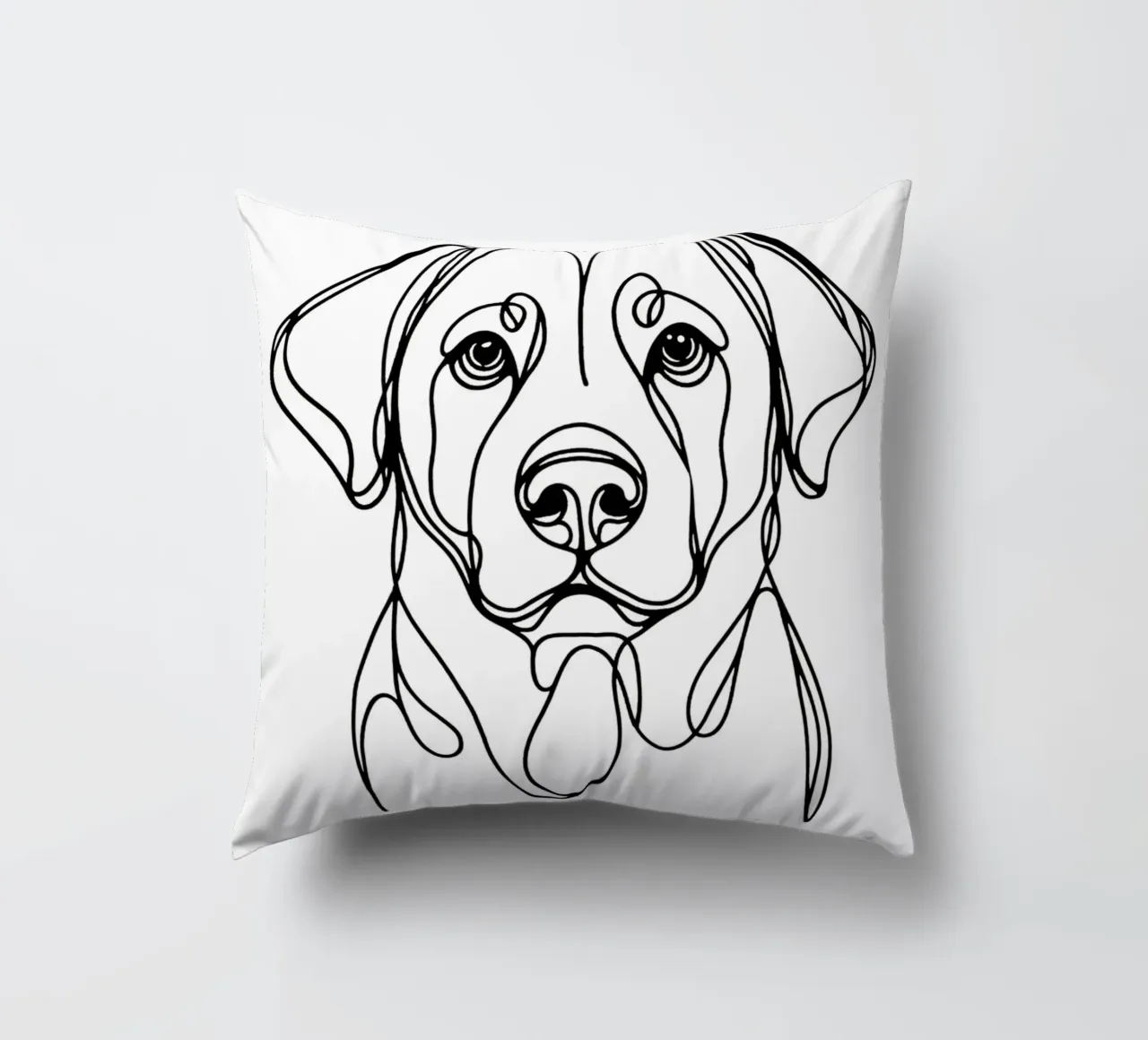 Cane Labrador Disegno artistico lineare cuscino da WijdevenDesign