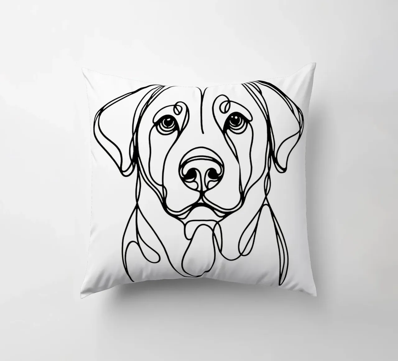 Cane Labrador Disegno artistico lineare cuscino da WijdevenDesign