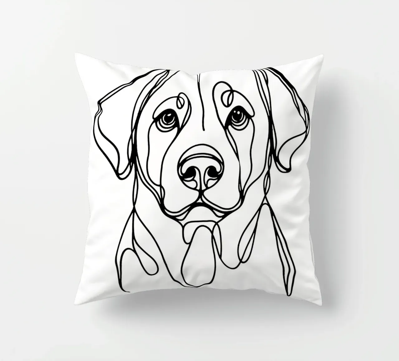 Cane Labrador Disegno artistico lineare cuscino da WijdevenDesign