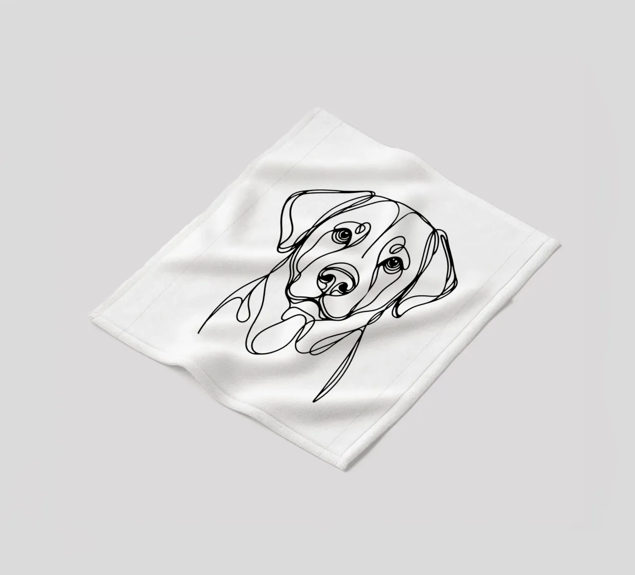 Cane Labrador Disegno artistico lineare coperta in pile da WijdevenDesign