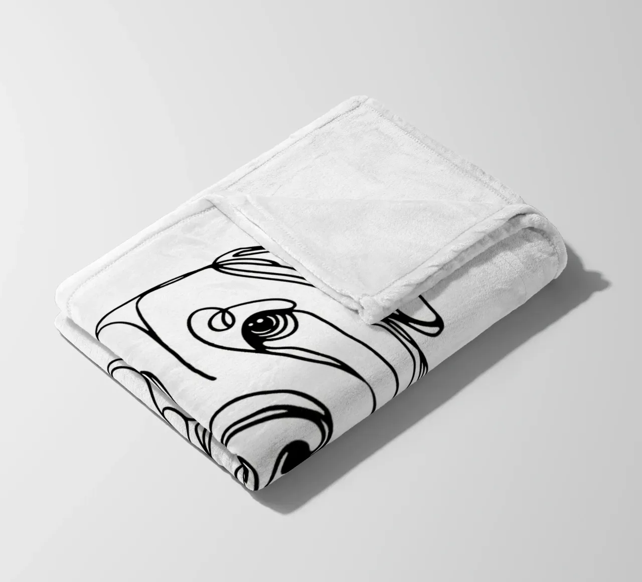 Cane Labrador Disegno artistico lineare coperta in pile da WijdevenDesign