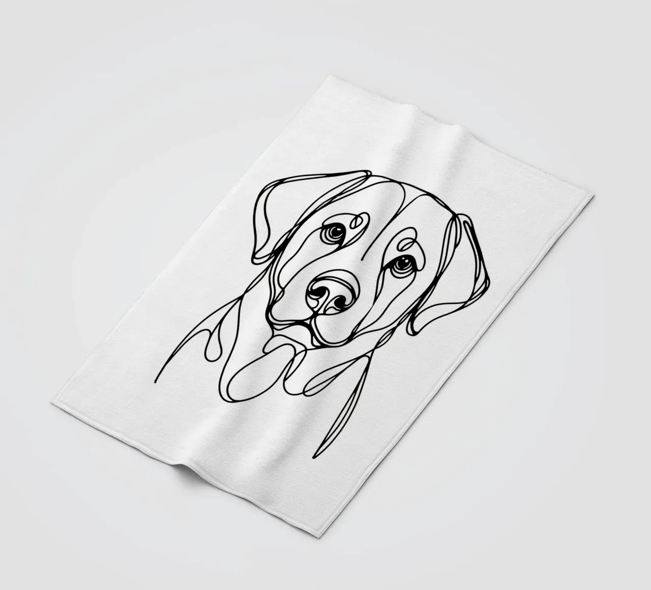 Cane Labrador Disegno artistico lineare coperta in pile da WijdevenDesign