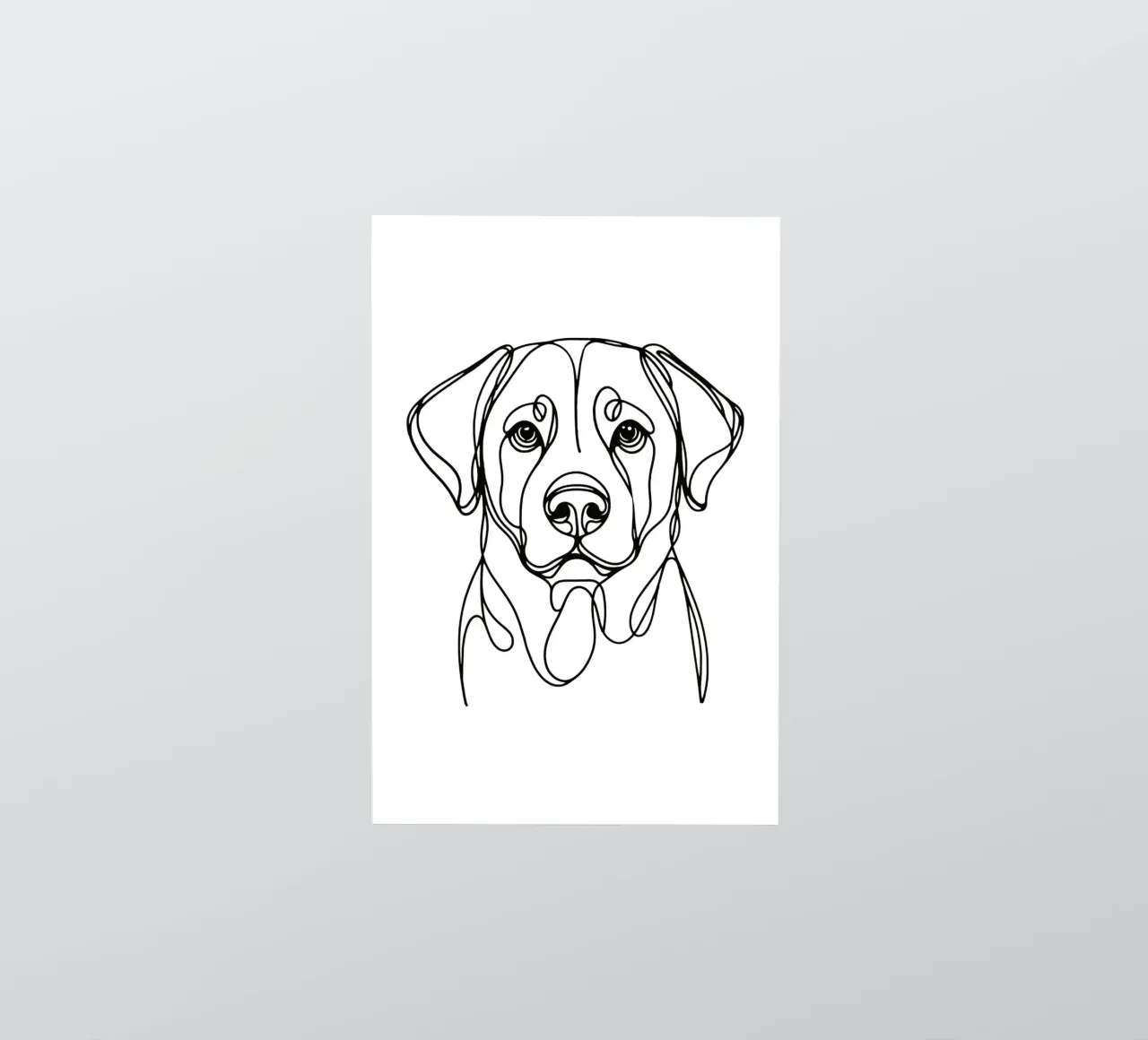 Labrador Dog Line Art Drawing autocollant de WijdevenDesign