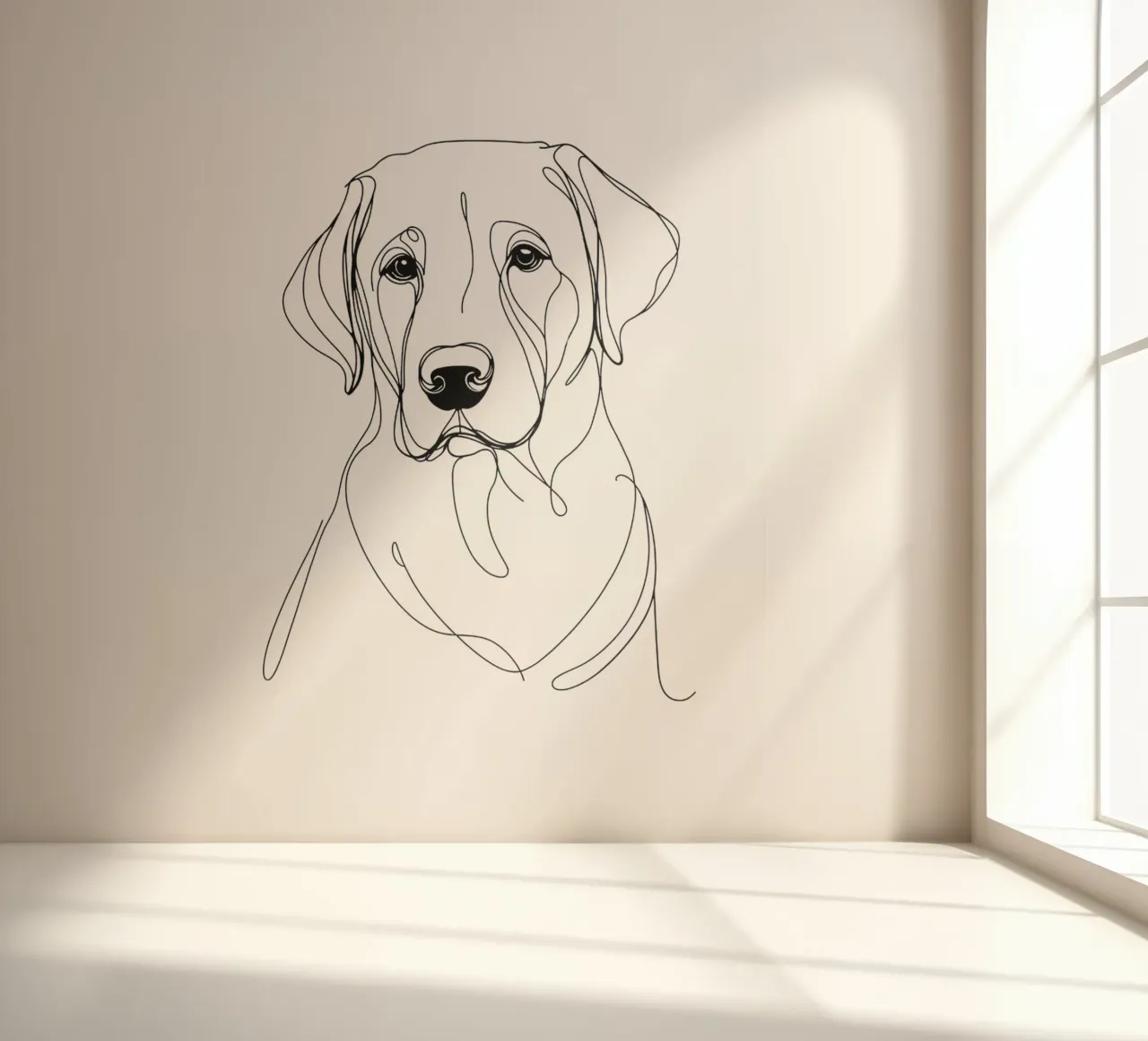 Cane Labrador Disegno artistico lineare carta da parati fotografica da WijdevenDesign