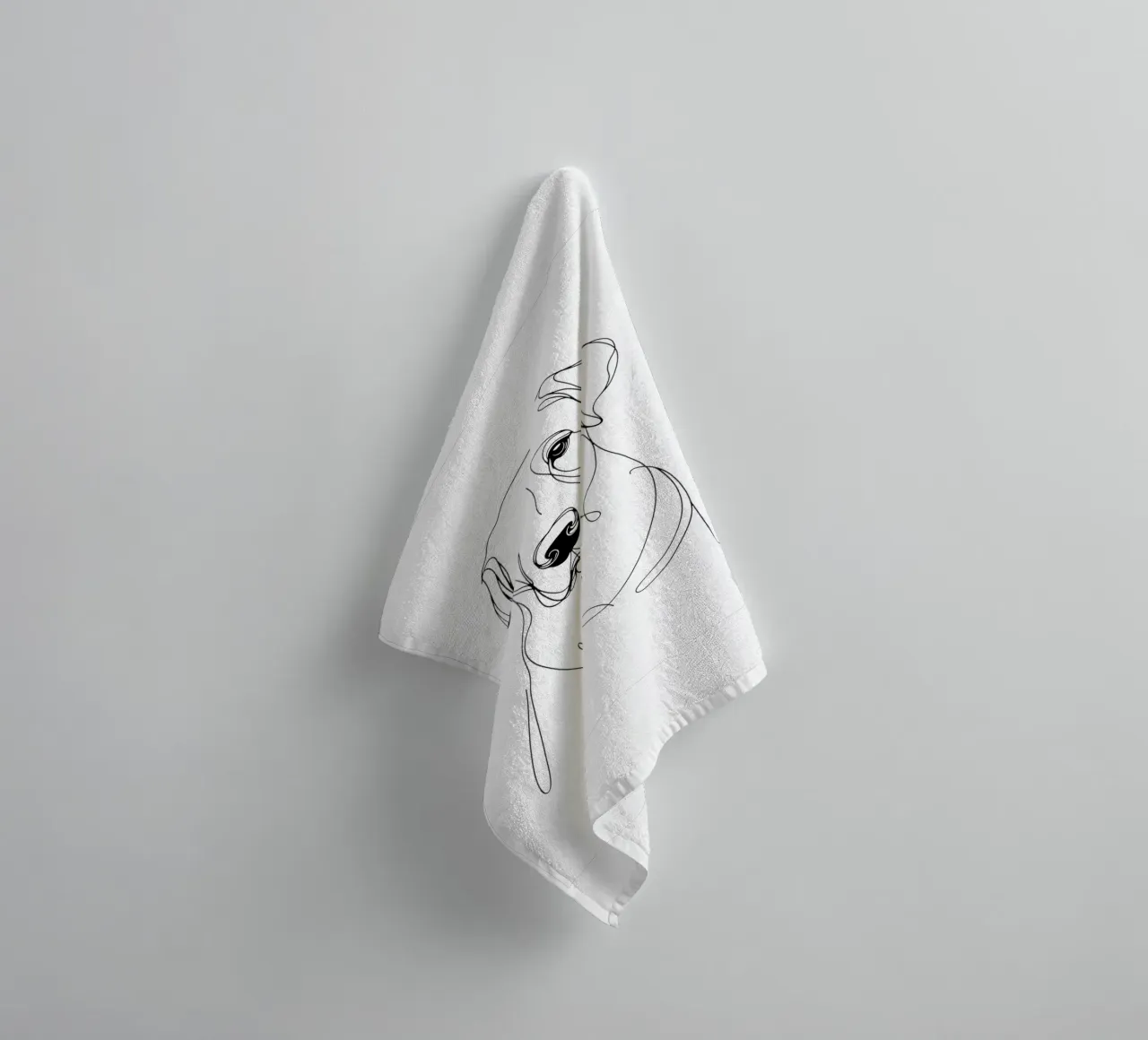 Labrador Dog Line Art Drawing towel by WijdevenDesign