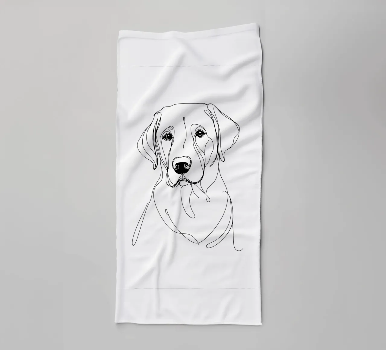 Labrador Dog Line Art Drawing towel by WijdevenDesign
