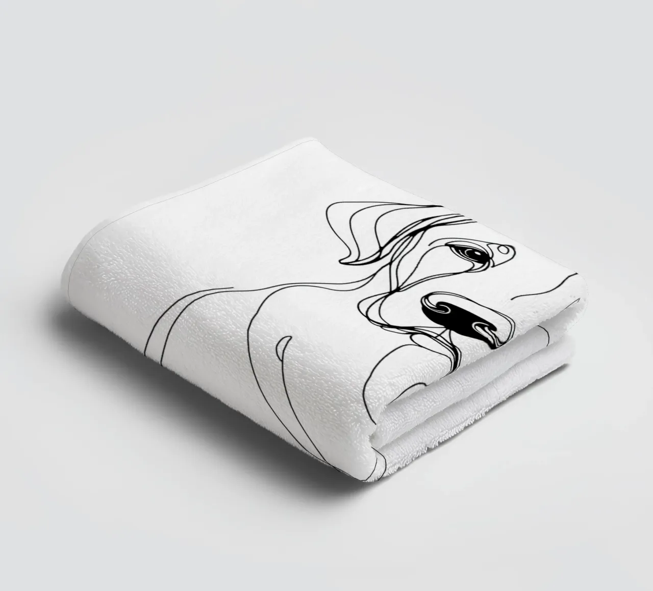 Labrador Dog Line Art Drawing towel by WijdevenDesign