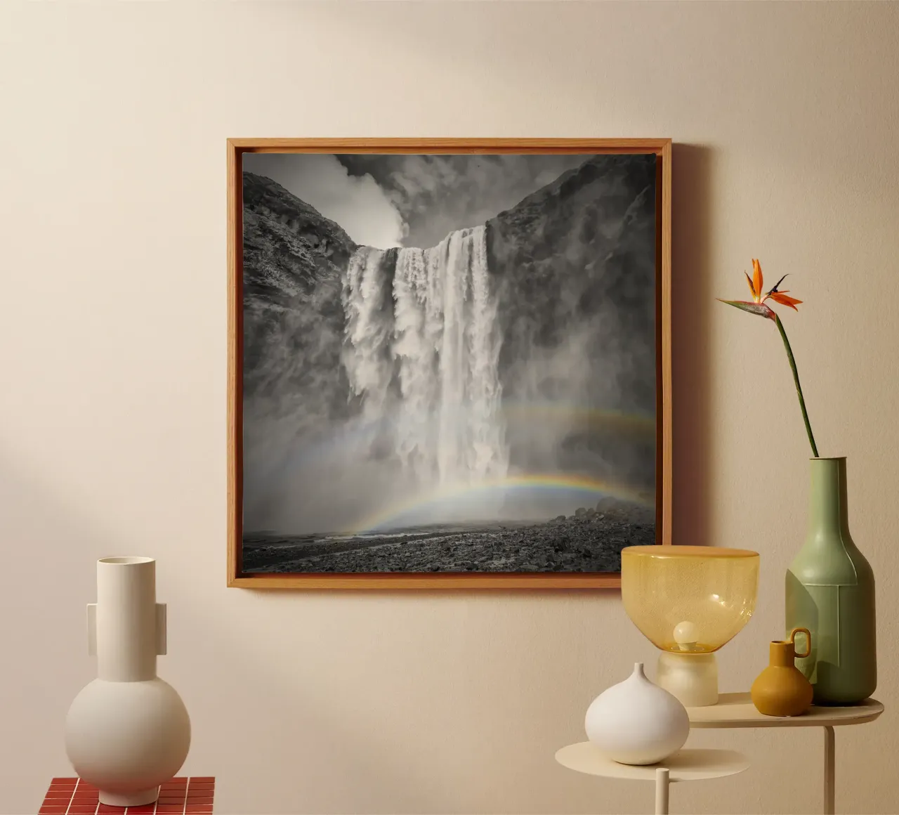 ISLANDA Skogafoss tela con Cornice a cassetta da Melanie Viola
