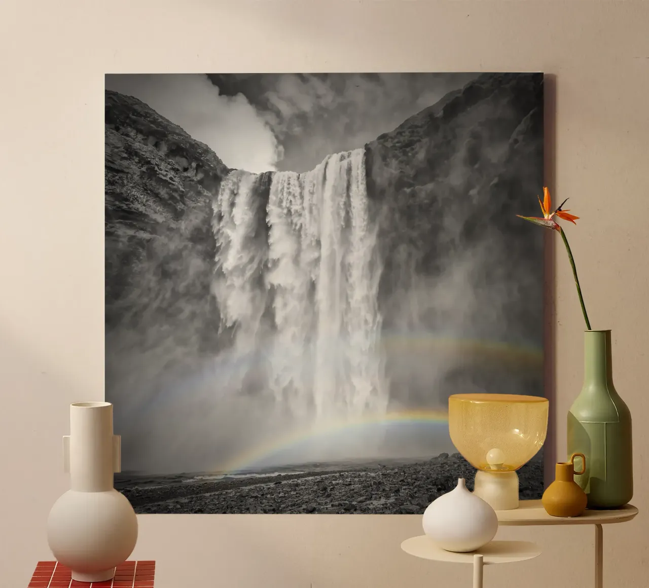 ISLANDA Skogafoss tela con Cornice a cassetta da Melanie Viola