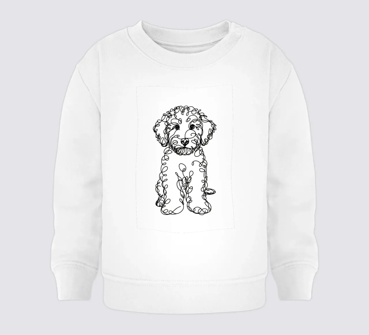 Labradoodle Chiot Chien Dessin au trait sweat pour bébé de WijdevenDesign