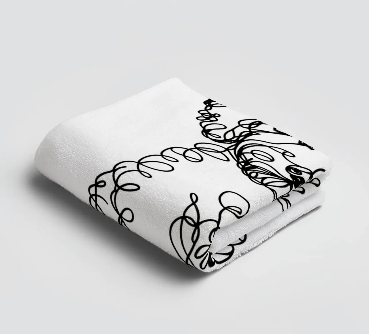 Labradoodle Chiot Chien Dessin au trait serviette de bain de WijdevenDesign