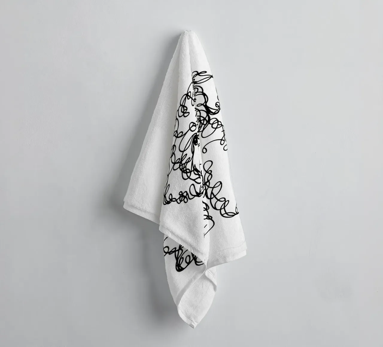 Labradoodle Chiot Chien Dessin au trait serviette de bain de WijdevenDesign