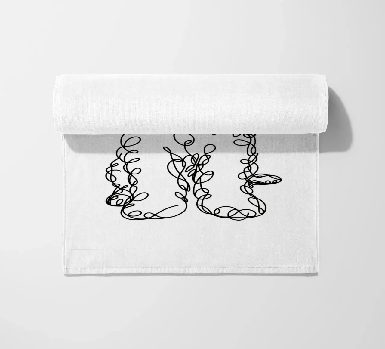 Labradoodle Chiot Chien Dessin au trait serviette de plage de WijdevenDesign