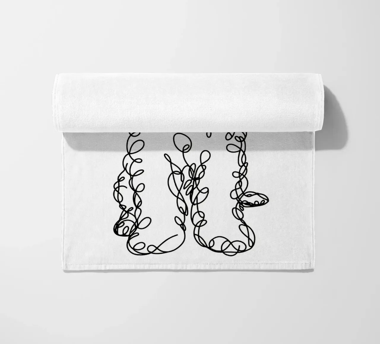 Labradoodle Chiot Chien Dessin au trait serviette de plage de WijdevenDesign
