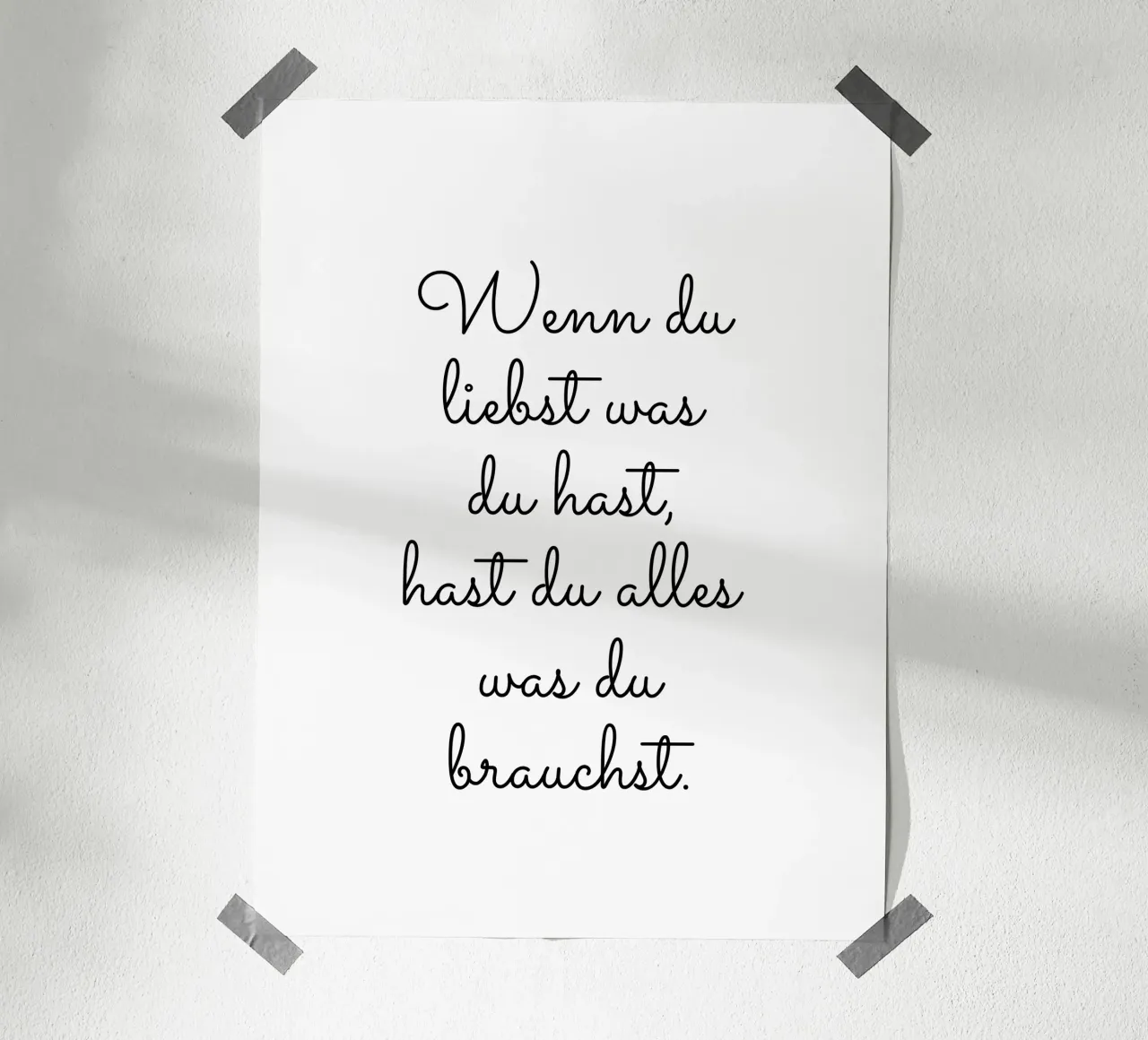 Wenn du liebst was du hast carta hahnemühle da BAINAI