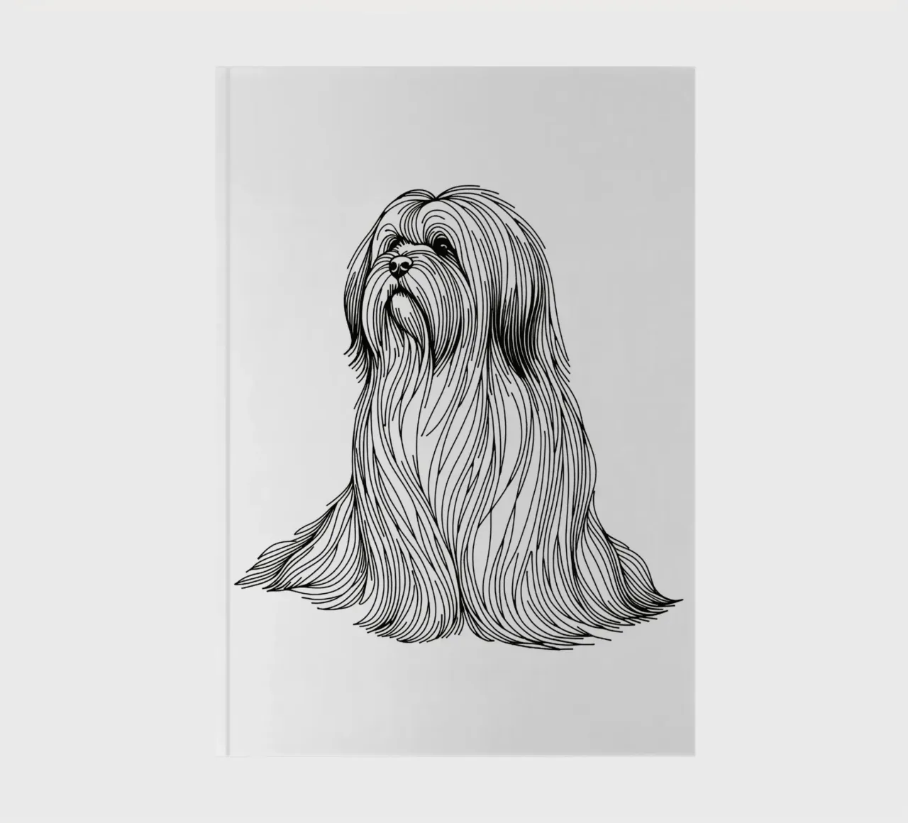 Lhasa Apso Dog Line Art Drawing notebook by WijdevenDesign