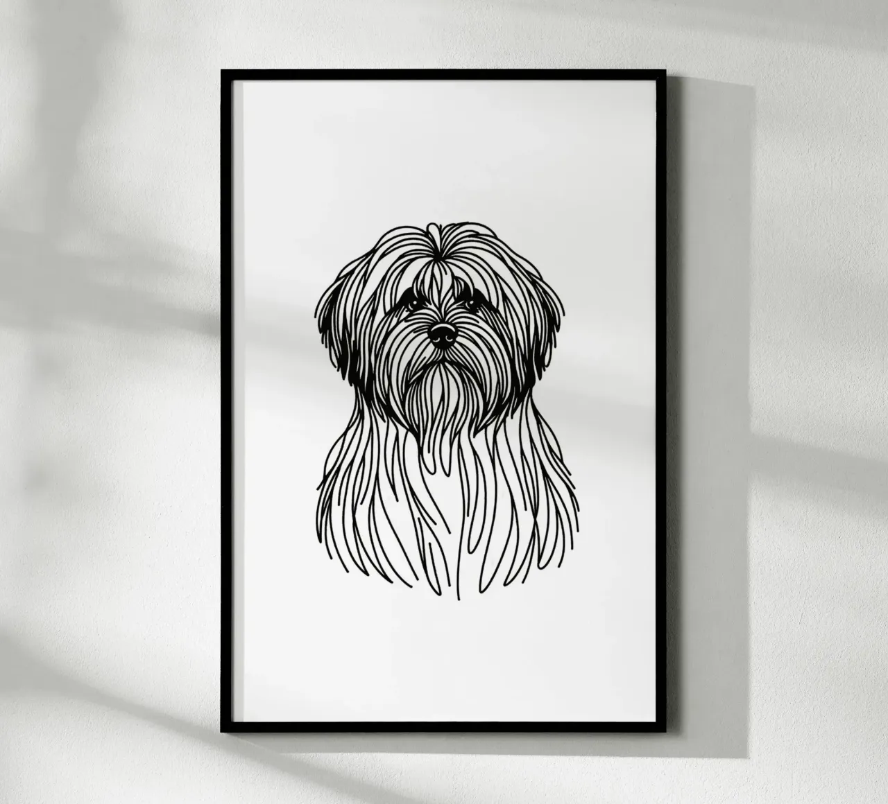 Chien Lhasa Apso Dessin au trait poster de WijdevenDesign