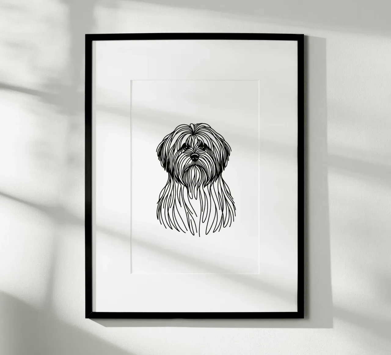 Chien Lhasa Apso Dessin au trait poster de WijdevenDesign