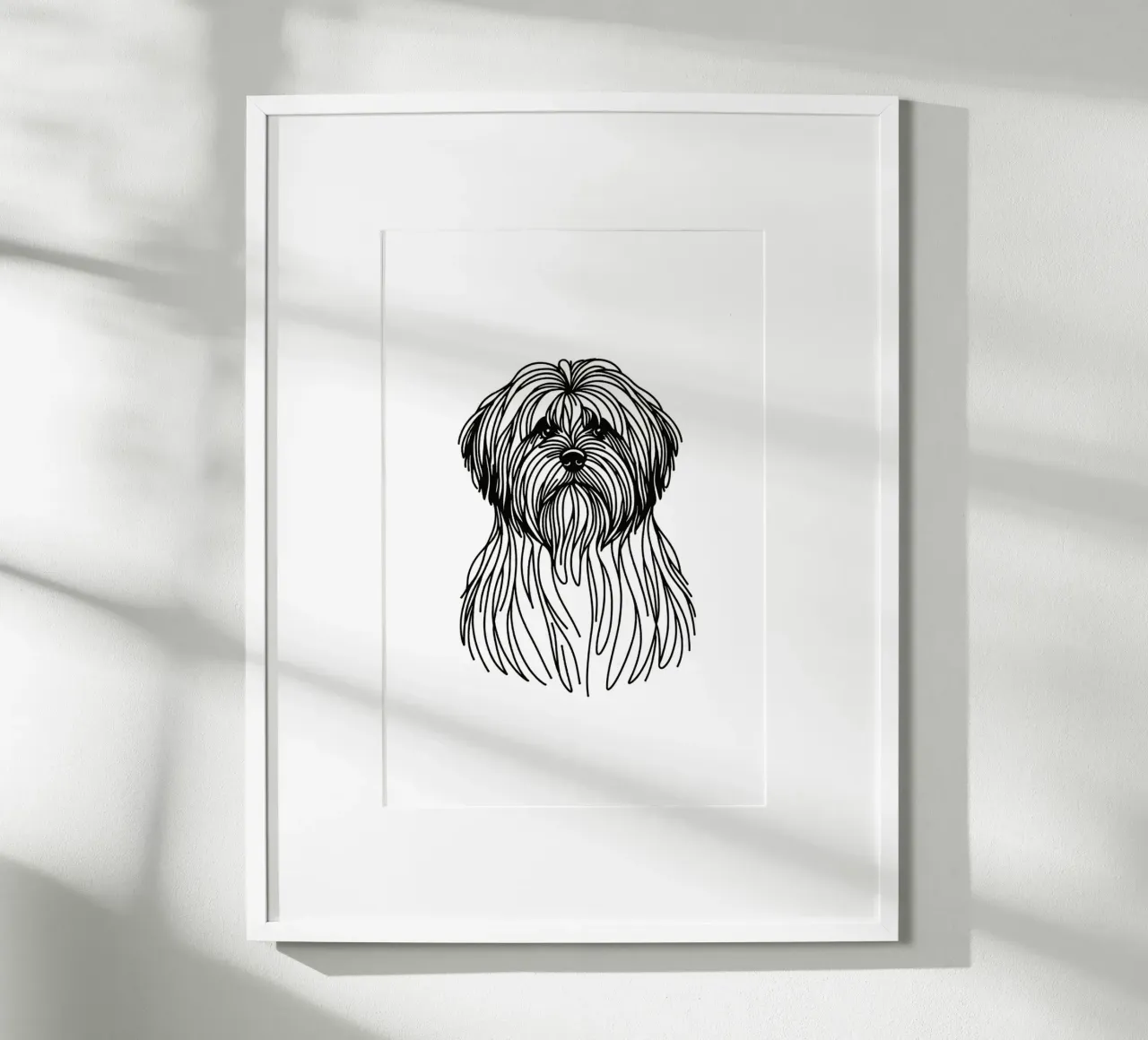 Chien Lhasa Apso Dessin au trait poster de WijdevenDesign