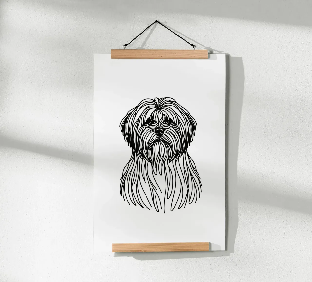 Chien Lhasa Apso Dessin au trait poster de WijdevenDesign